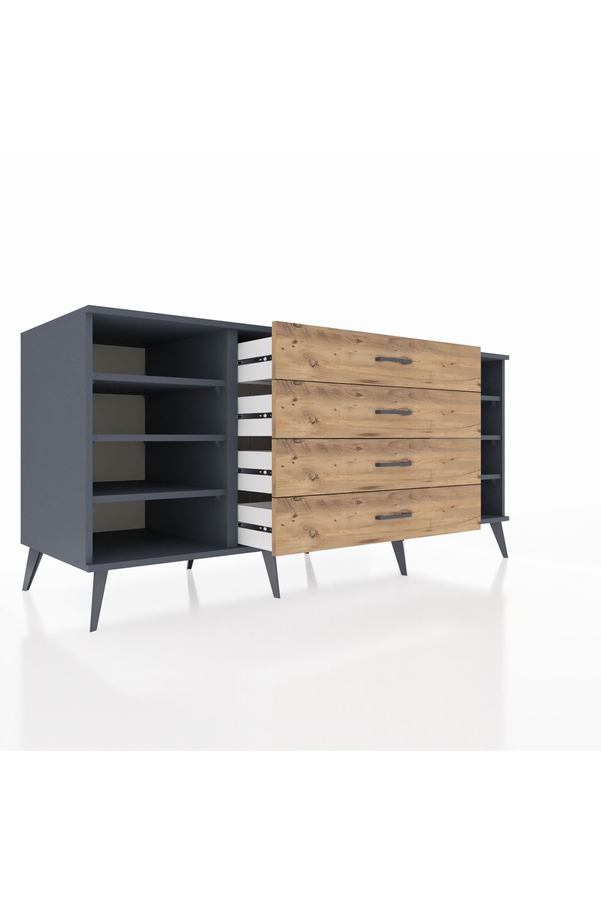 Kronos Konsol 6 Raflı 4 Çekmeceli 176x59x83 - S610M027V18C
