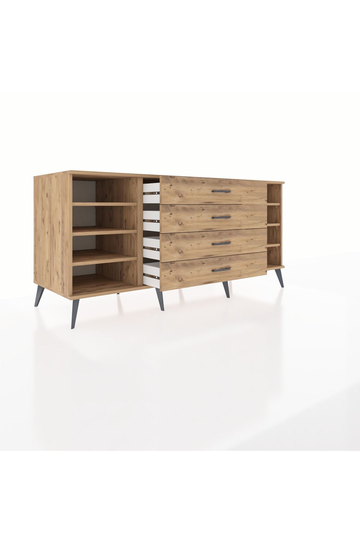 Kronos Konsol 6 Raflı 4 Çekmeceli 176x59x83 - S610M027V21C