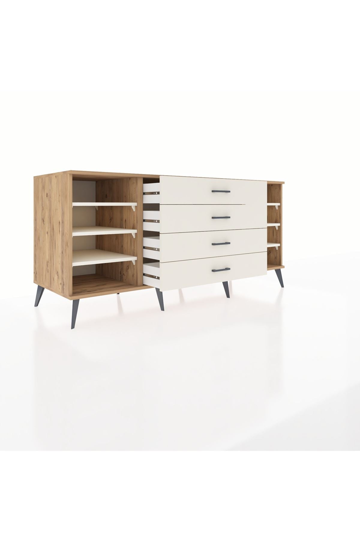 Kronos Konsol 6 Raflı 4 Çekmeceli 176x59x83 - S610M027V22C