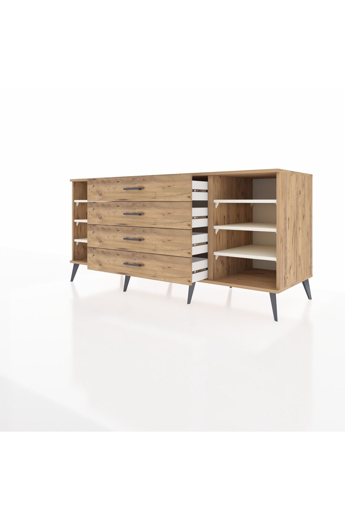 Kronos Konsol 6 Raflı 4 Çekmeceli 176x59x83 - S610M027V24C