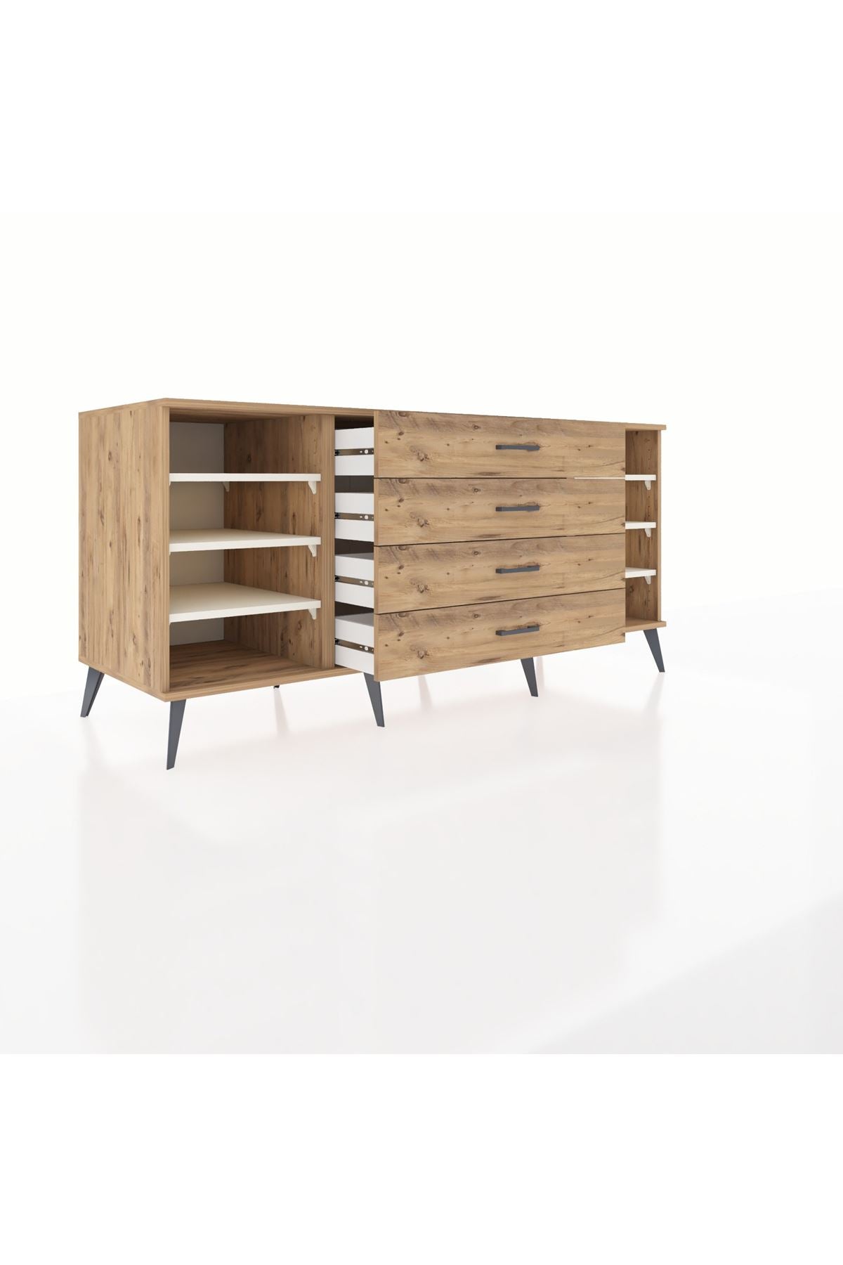 Kronos Konsol 6 Raflı 4 Çekmeceli 176x59x83 - S610M027V24C