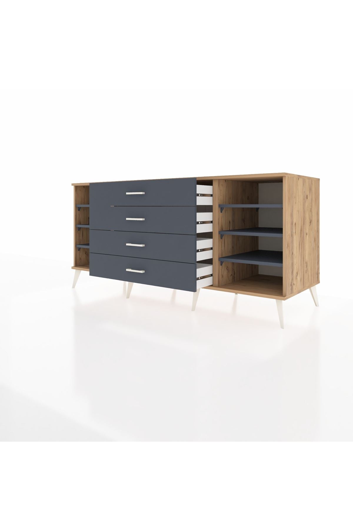 Kronos Konsol 6 Raflı 4 Çekmeceli 176x59x83 - S610M027V26C