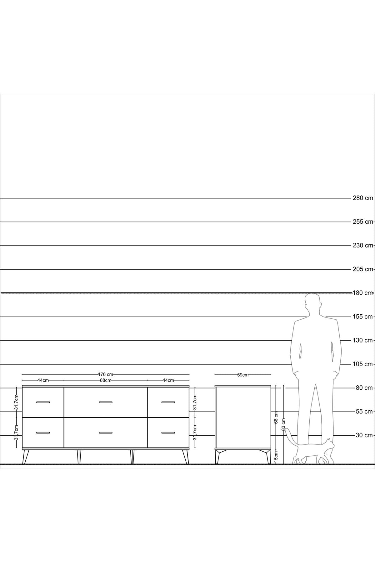 Kronos Konsol 6 Çekmeceli 176x59x83 - S610M028V20C