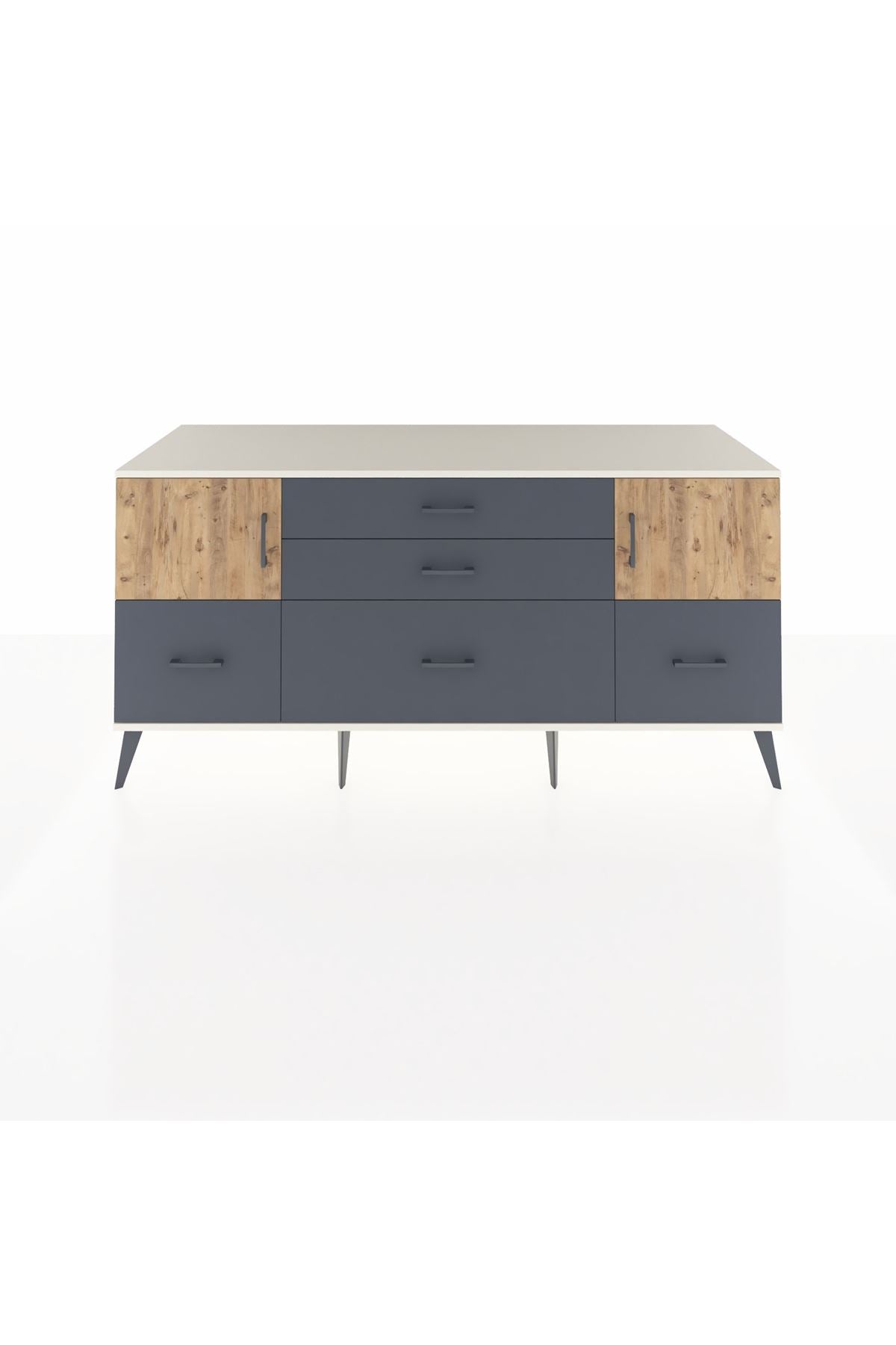 Kronos Konsol 2 Raflı 5 Çekmeceli 2 Kapaklı 176x59x83 - S610M029V02C