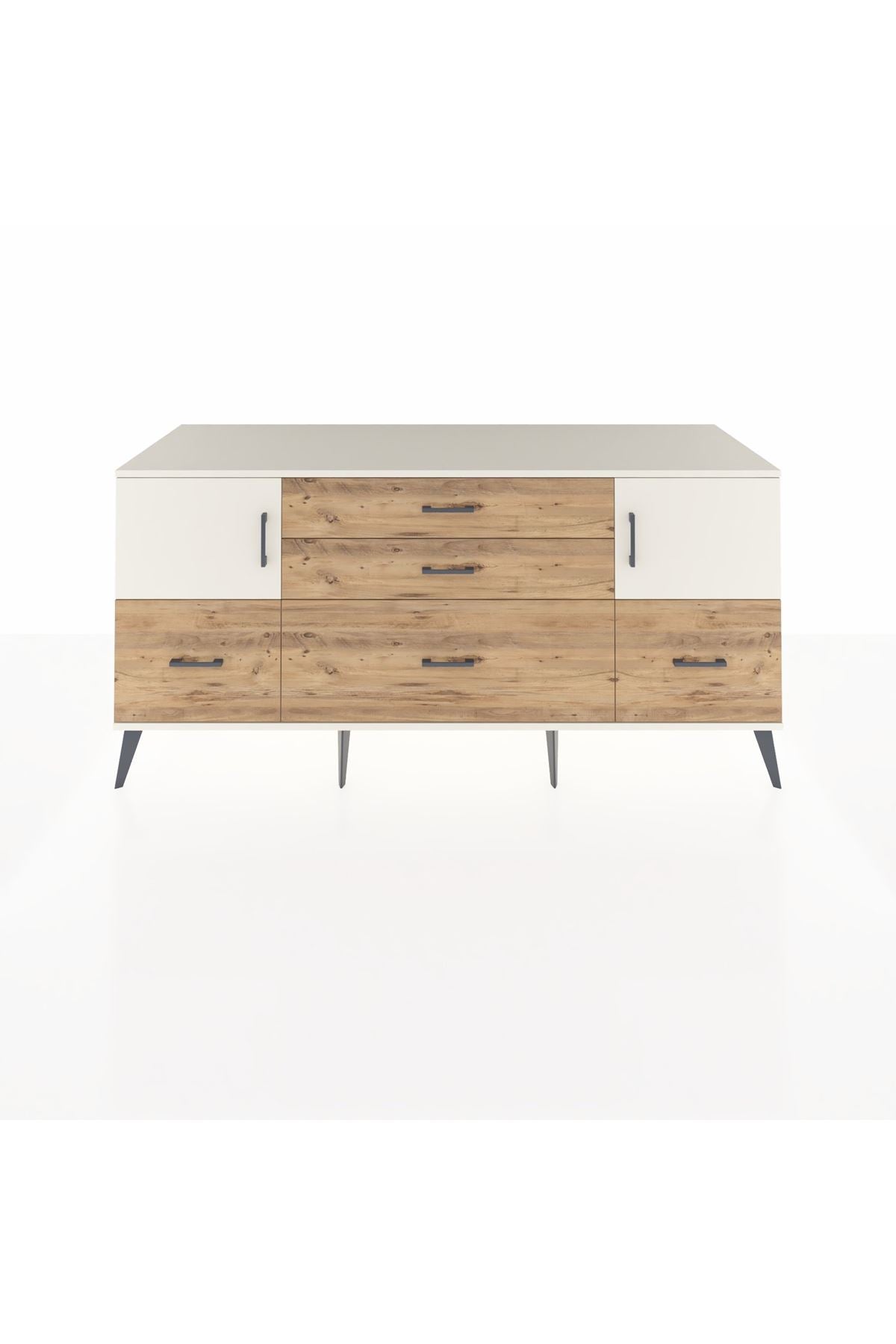 Kronos Konsol 2 Raflı 5 Çekmeceli 2 Kapaklı 176x59x83 - S610M029V06C