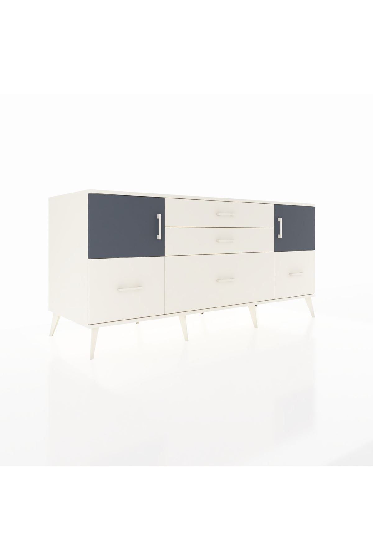 Kronos Konsol 2 Raflı 5 Çekmeceli 2 Kapaklı 176x59x83 - S610M029V07C