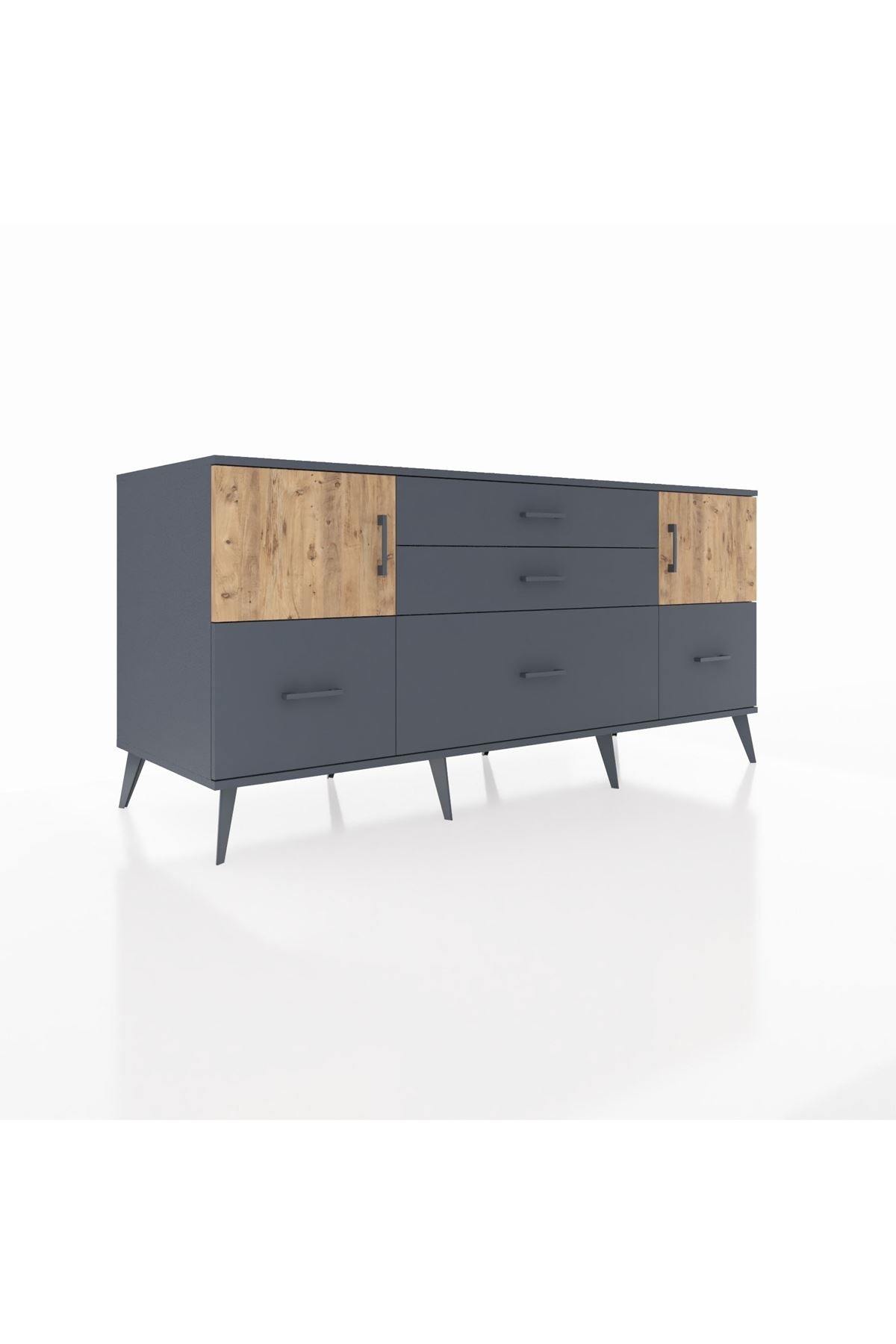 Kronos Konsol 2 Raflı 5 Çekmeceli 2 Kapaklı 176x59x83 - S610M029V11C