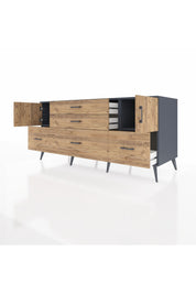 Kronos Konsol 2 Raflı 5 Çekmeceli 2 Kapaklı 176x59x83 - S610M029V12C