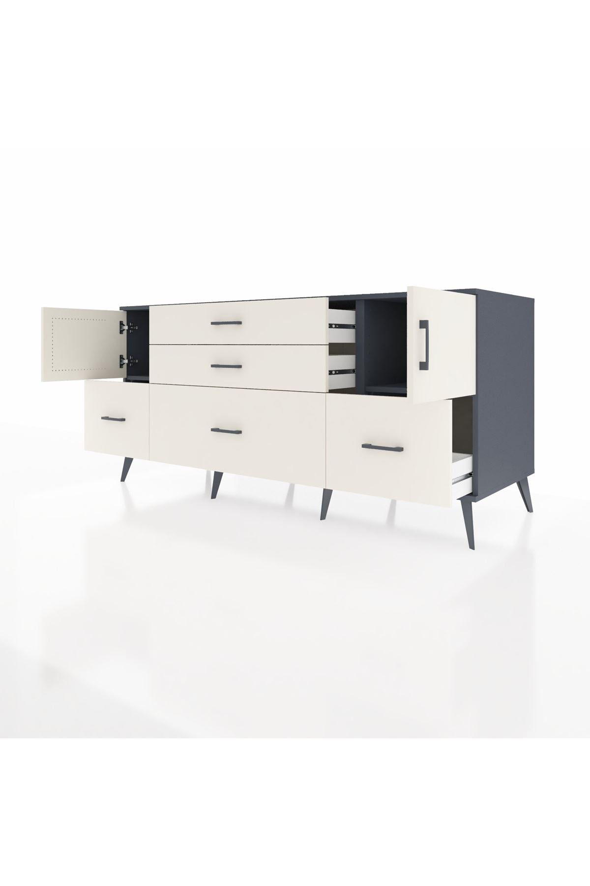 Kronos Konsol 2 Raflı 5 Çekmeceli 2 Kapaklı 176x59x83 - S610M029V13C