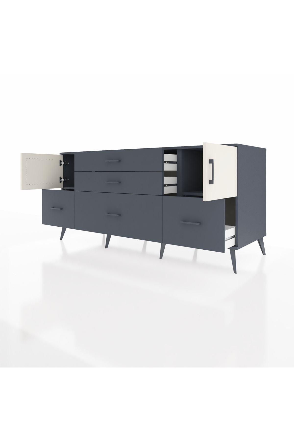 Kronos Konsol 2 Raflı 5 Çekmeceli 2 Kapaklı 176x59x83 - S610M029V14C
