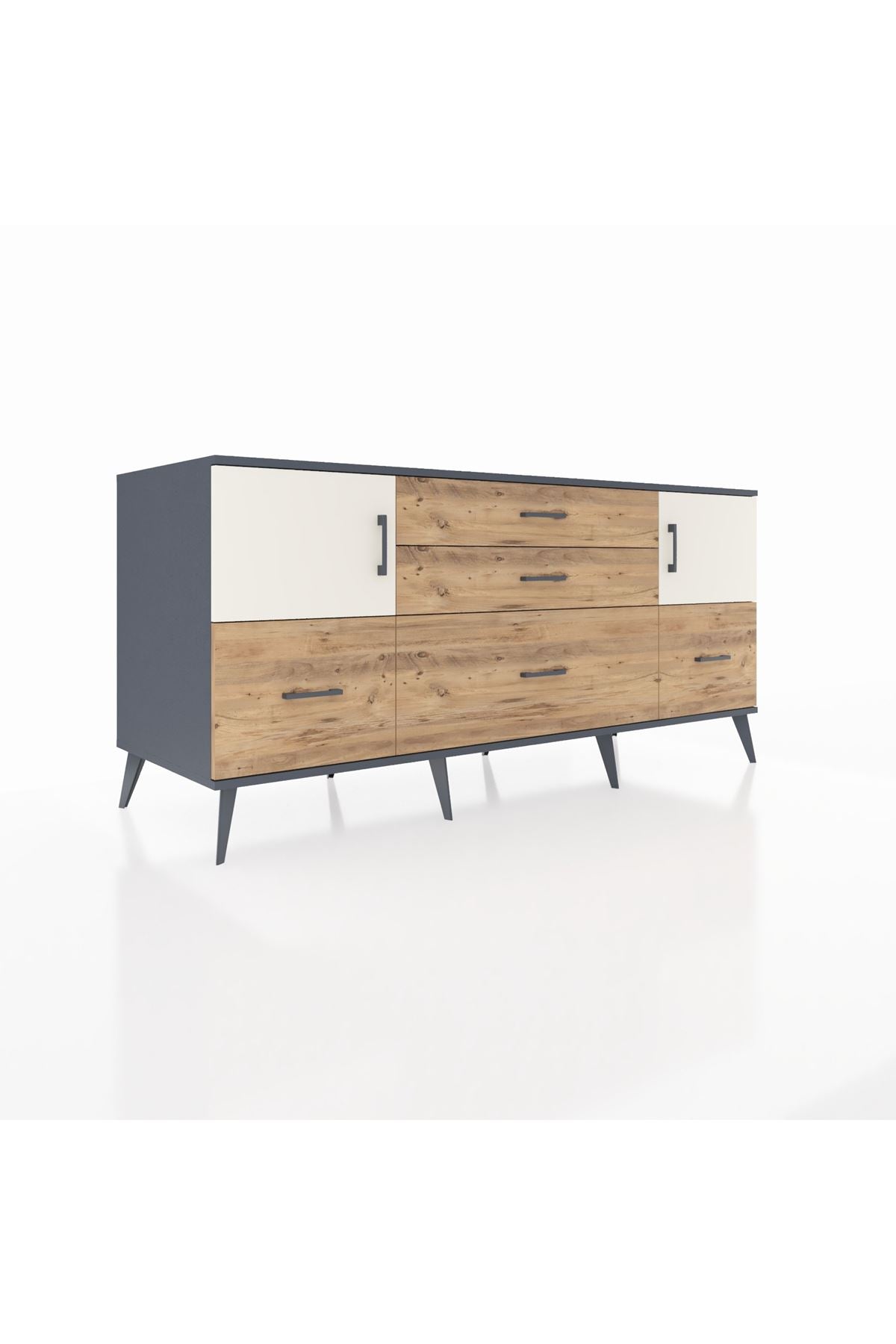 Kronos Konsol 2 Raflı 5 Çekmeceli 2 Kapaklı 176x59x83 - S610M029V15C