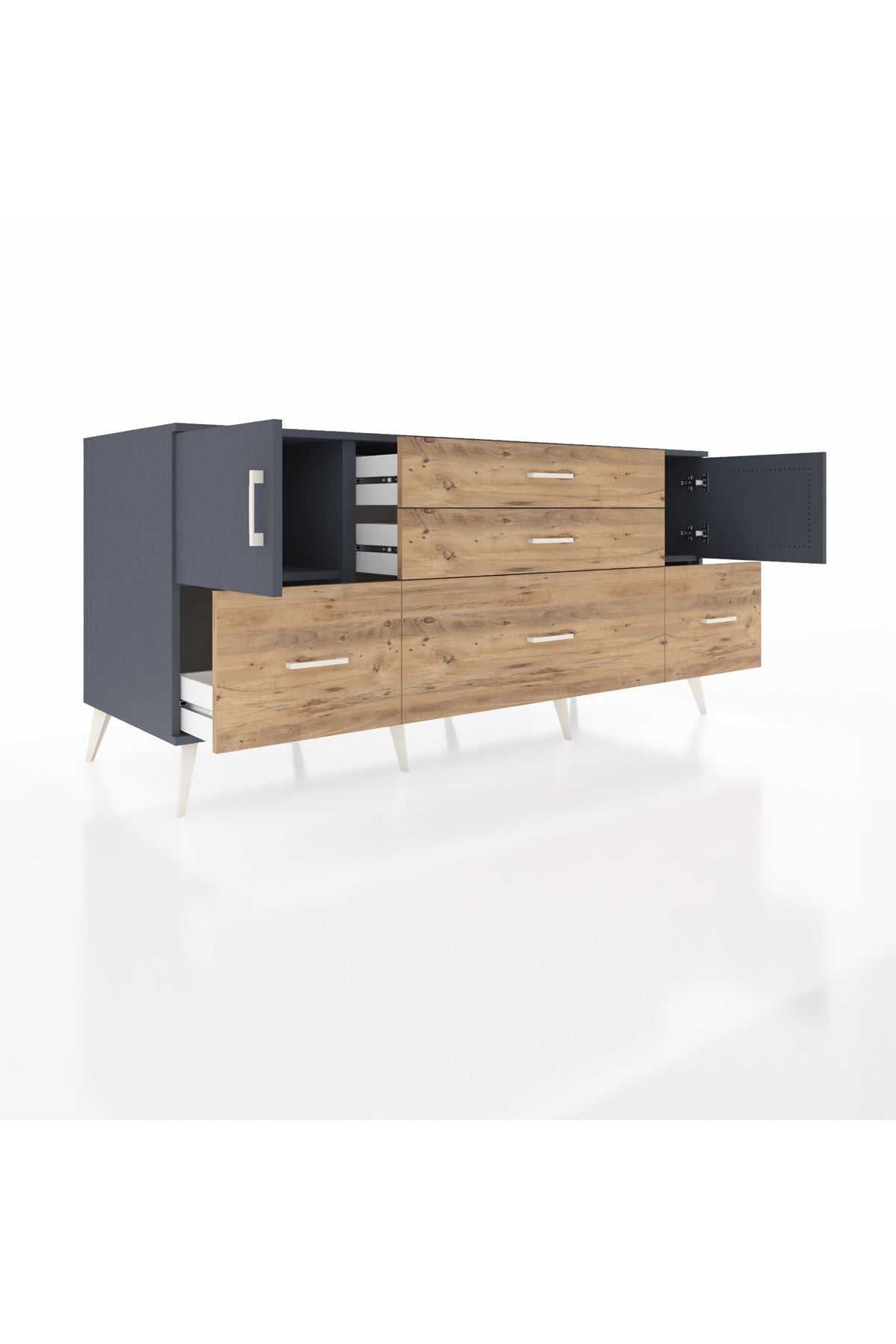 Kronos Konsol 2 Raflı 5 Çekmeceli 2 Kapaklı 176x59x83 - S610M029V18C