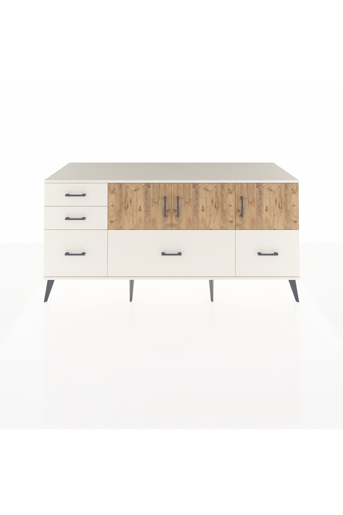 Kronos Konsol 2 Raflı 5 Çekmeceli 3 Kapaklı 176x59x83 - S610M030V01C