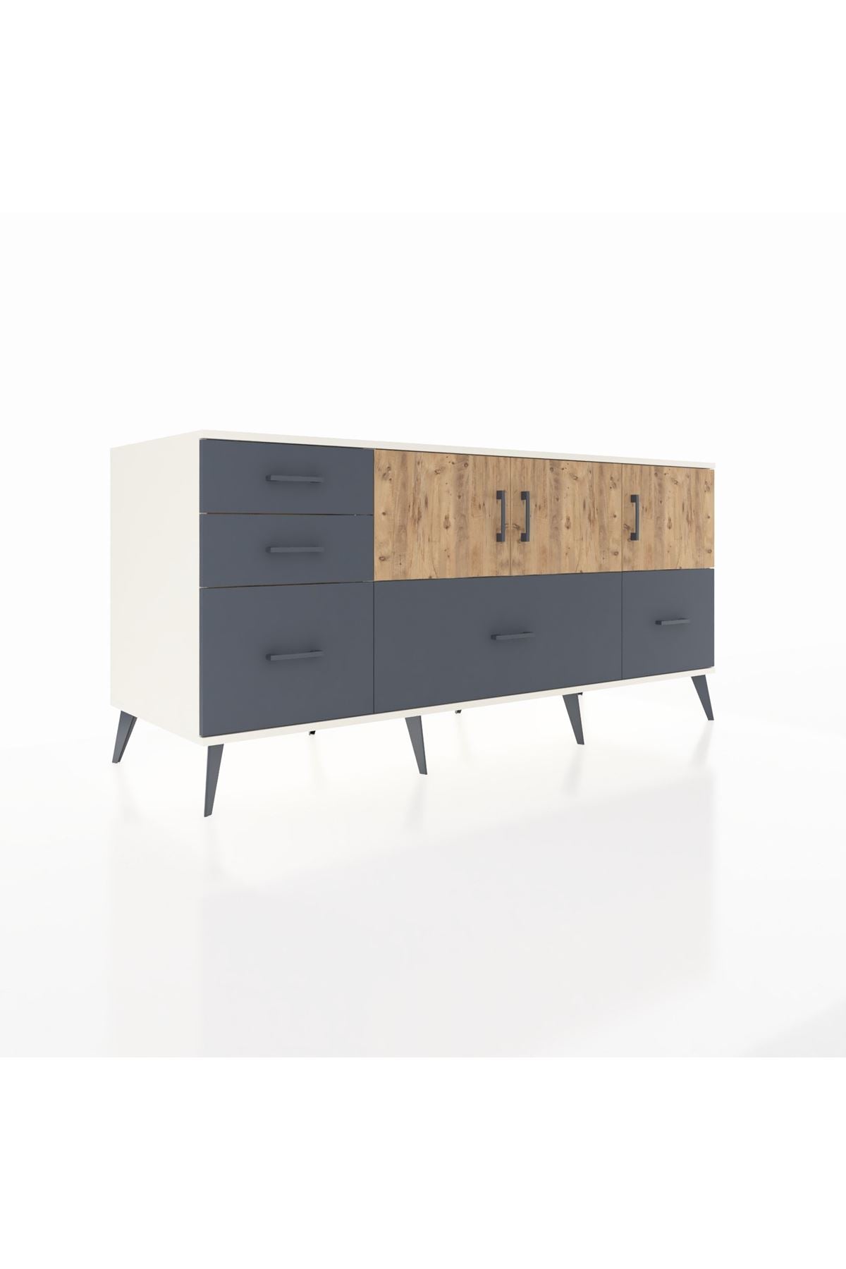 Kronos Konsol 2 Raflı 5 Çekmeceli 3 Kapaklı 176x59x83 - S610M030V02C
