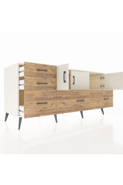 Kronos Konsol 2 Raflı 5 Çekmeceli 3 Kapaklı 176x59x83 - S610M030V06C