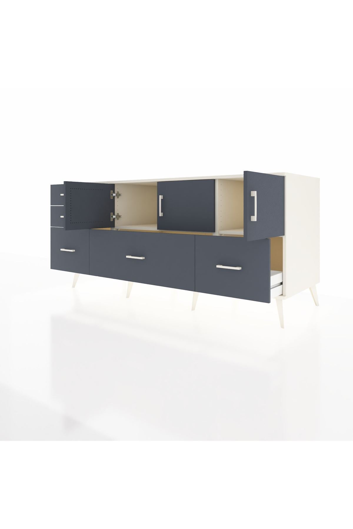 Kronos Konsol 2 Raflı 5 Çekmeceli 3 Kapaklı 176x59x83 - S610M030V08C