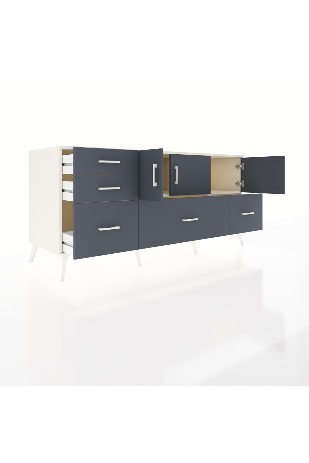 Kronos Konsol 2 Raflı 5 Çekmeceli 3 Kapaklı 176x59x83 - S610M030V08C
