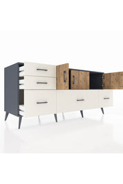 Kronos Konsol 2 Raflı 5 Çekmeceli 3 Kapaklı 176x59x83 - S610M030V10C
