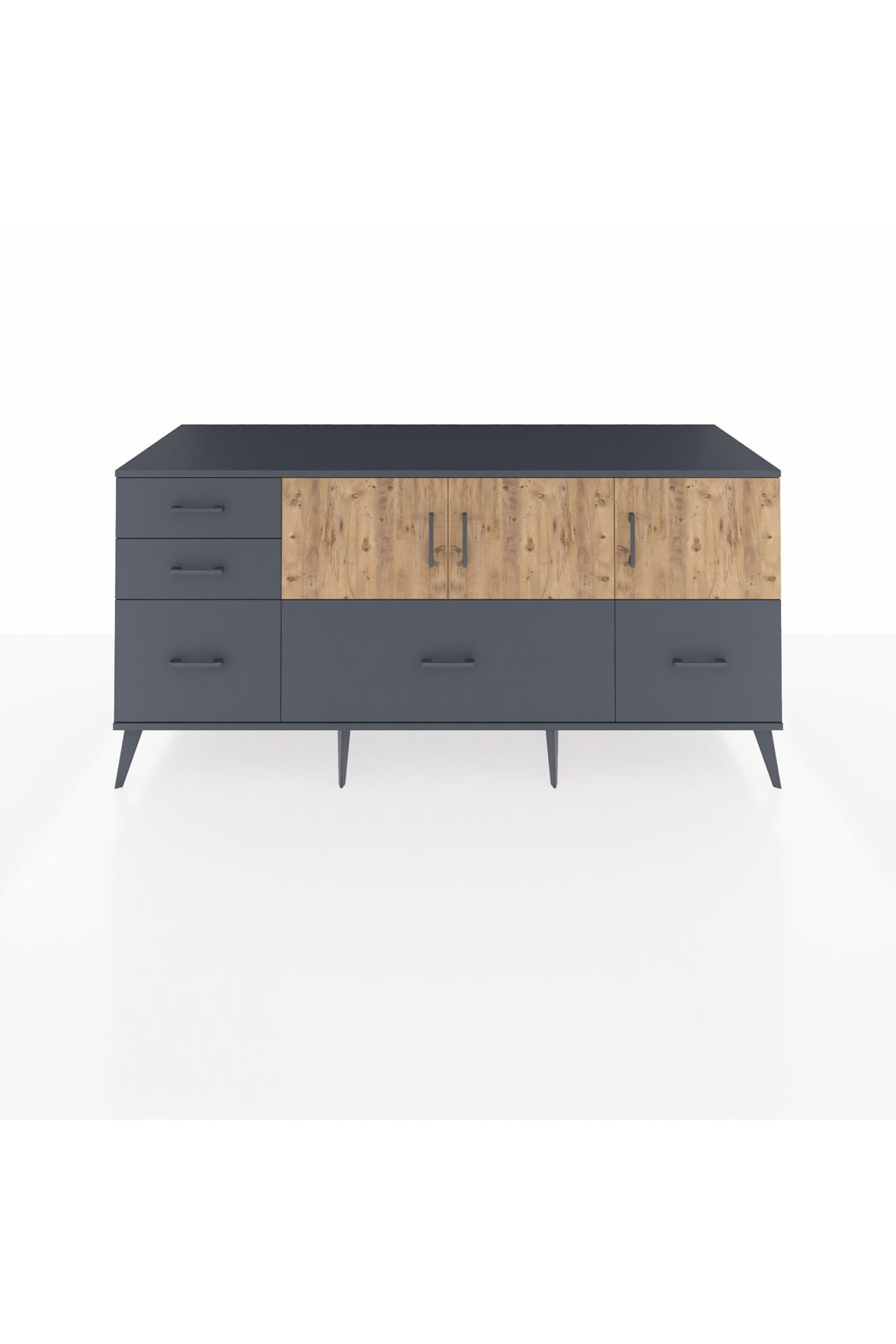 Kronos Konsol 2 Raflı 5 Çekmeceli 3 Kapaklı 176x59x83 - S610M030V11C