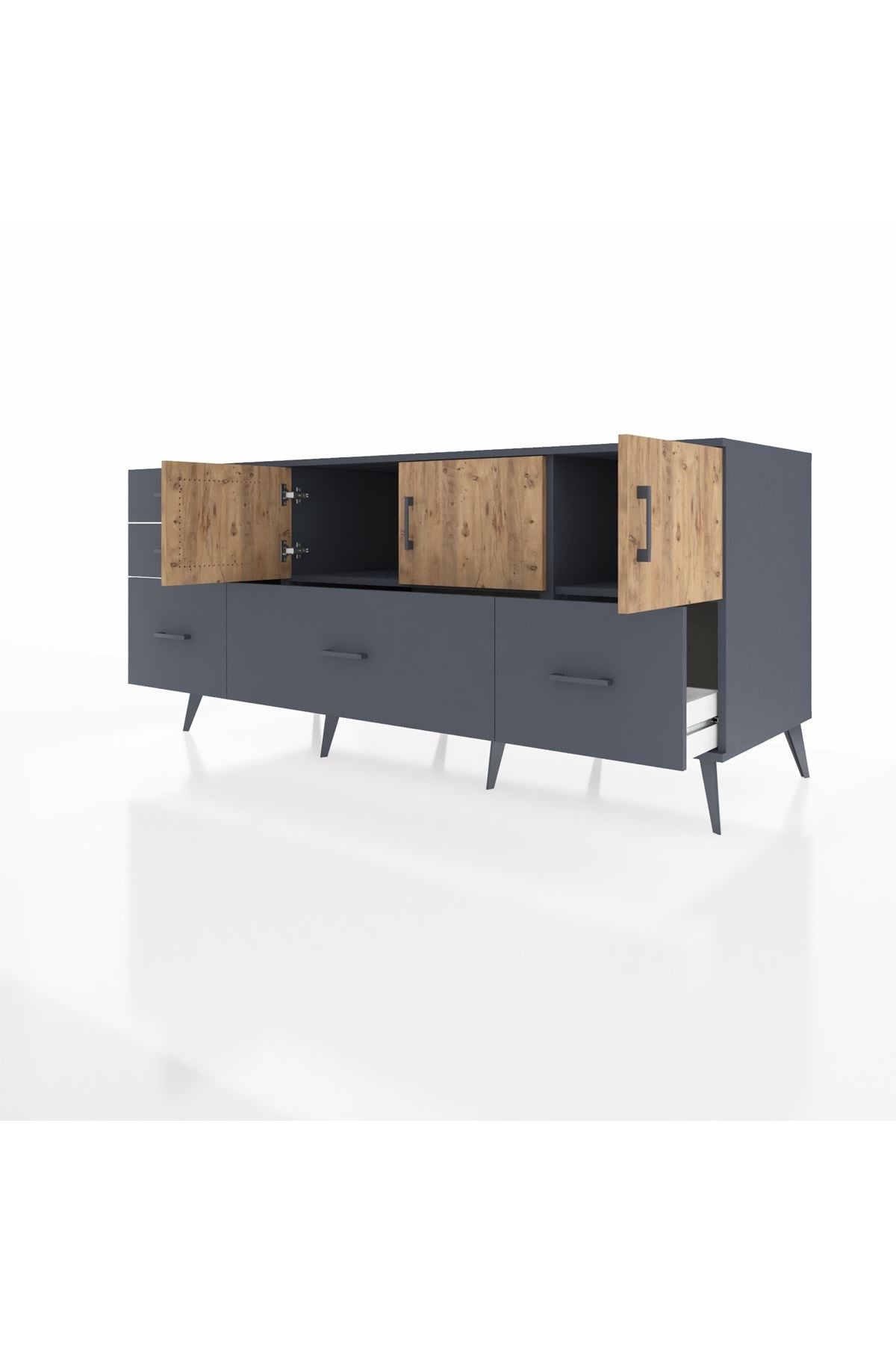 Kronos Konsol 2 Raflı 5 Çekmeceli 3 Kapaklı 176x59x83 - S610M030V11C