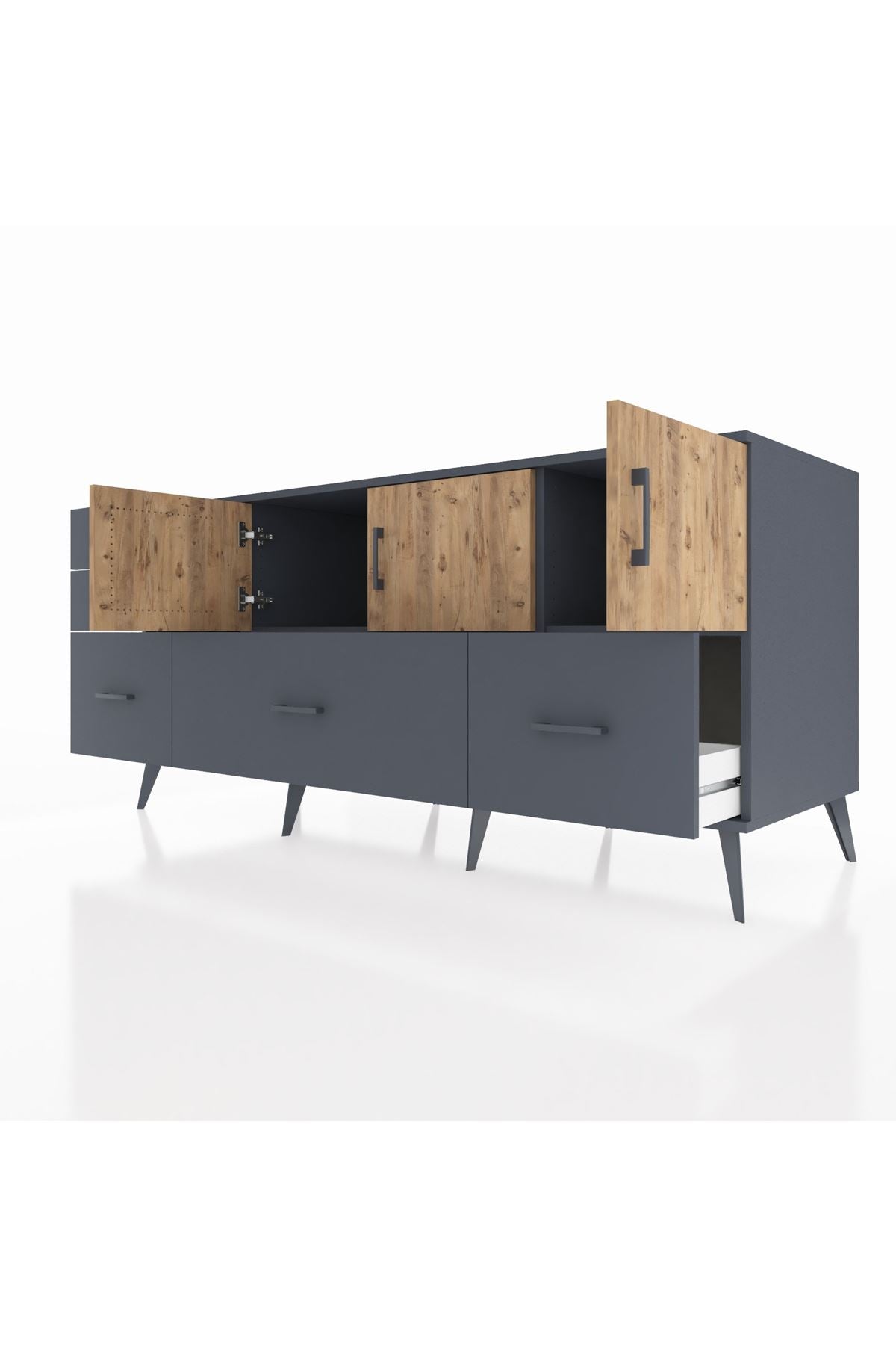 Kronos Konsol 2 Raflı 5 Çekmeceli 3 Kapaklı 176x59x83 - S610M030V11C