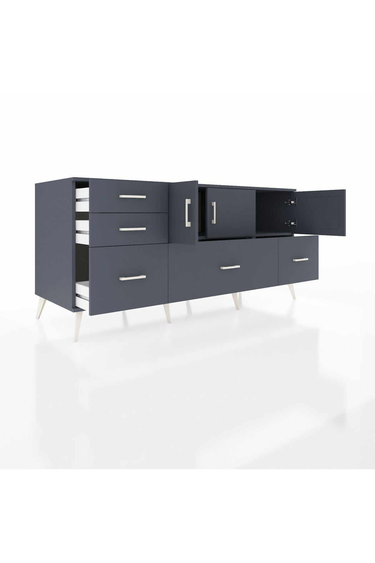 Kronos Konsol 2 Raflı 5 Çekmeceli 3 Kapaklı 176x59x83 - S610M030V17C