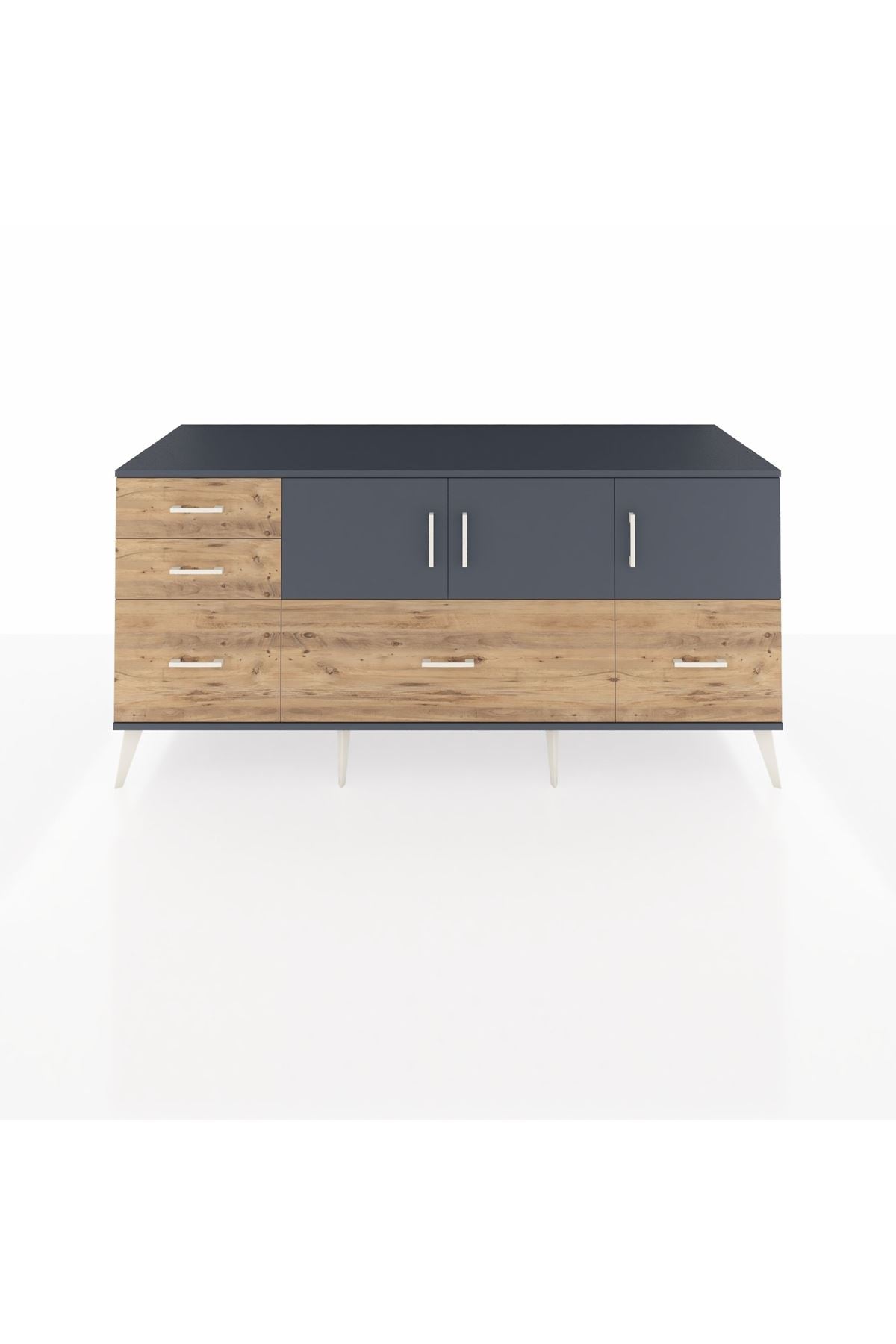 Kronos Konsol 2 Raflı 5 Çekmeceli 3 Kapaklı 176x59x83 - S610M030V18C