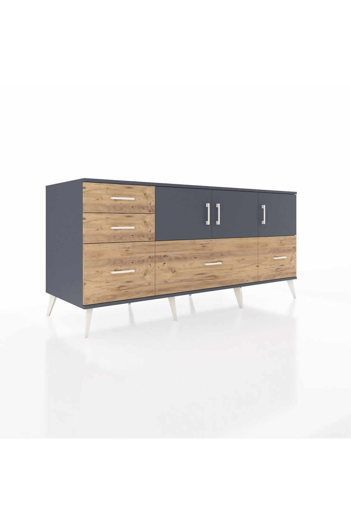 Kronos Konsol 2 Raflı 5 Çekmeceli 3 Kapaklı 176x59x83 - S610M030V18C