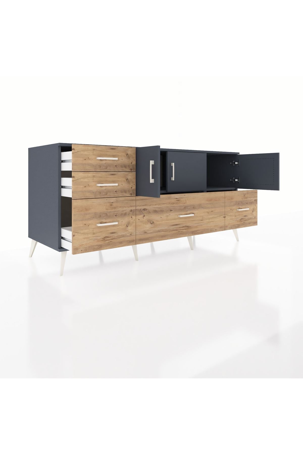 Kronos Konsol 2 Raflı 5 Çekmeceli 3 Kapaklı 176x59x83 - S610M030V18C