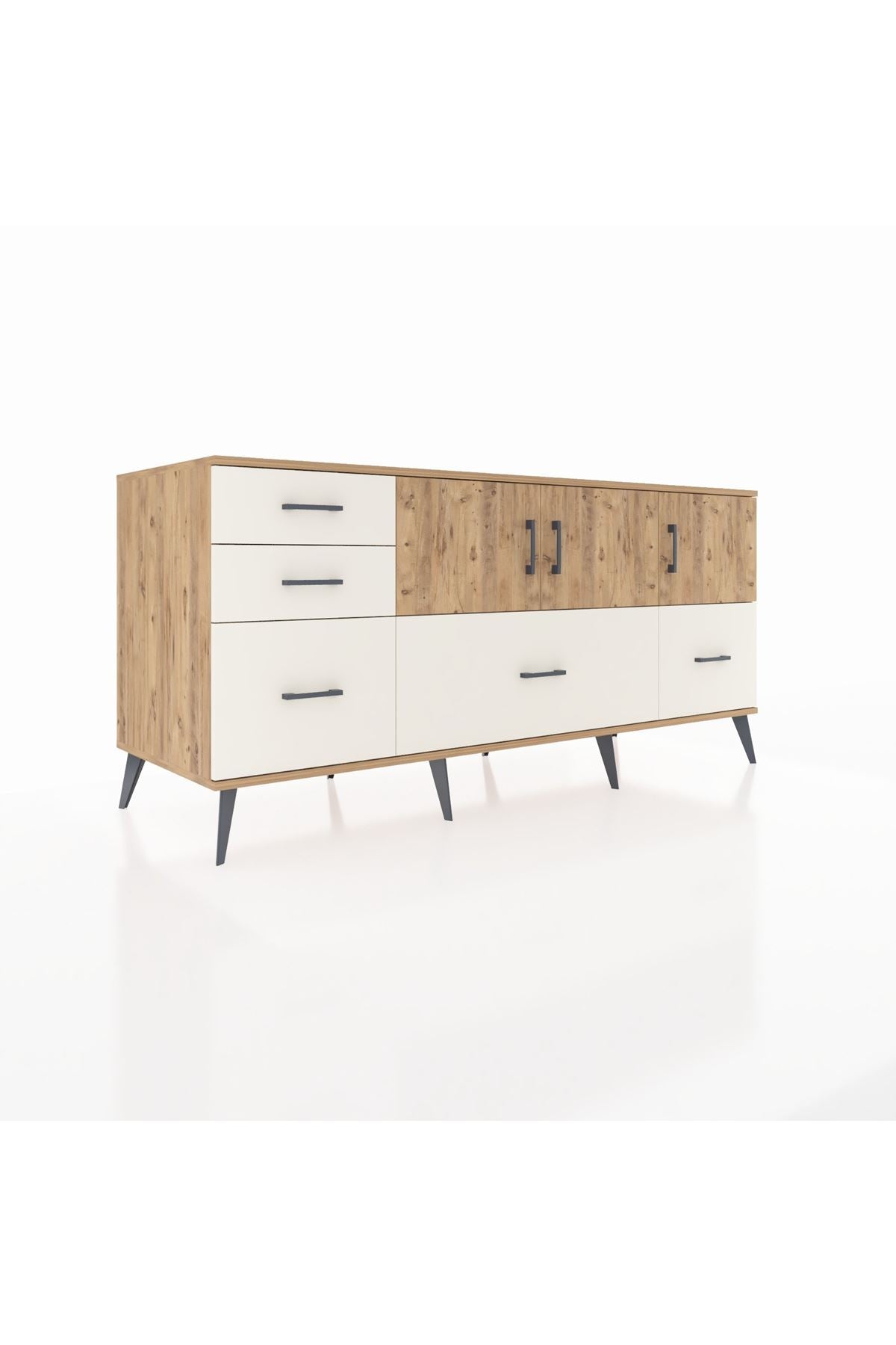 Kronos Konsol 2 Raflı 5 Çekmeceli 3 Kapaklı 176x59x83 - S610M030V19C