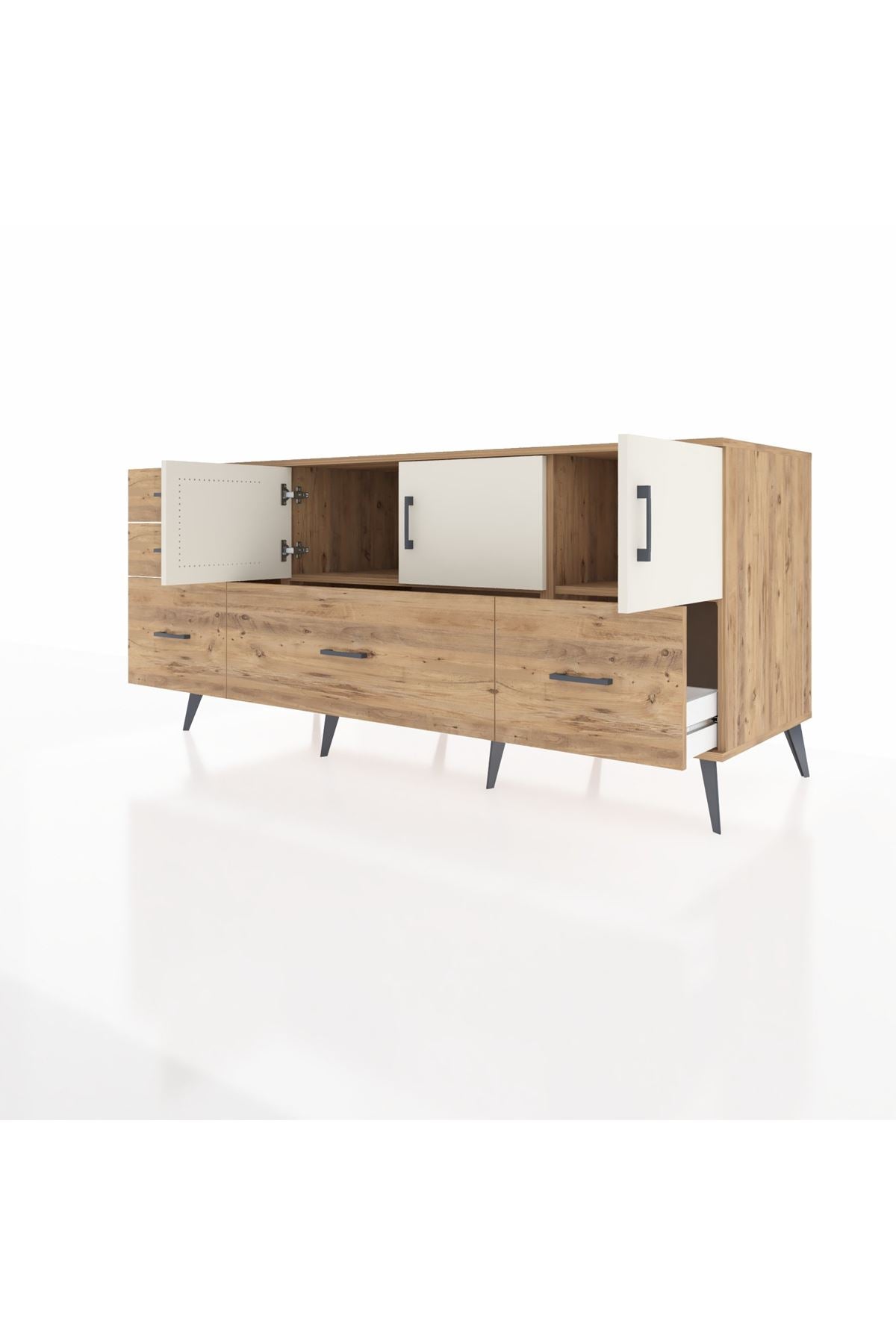 Kronos Konsol 2 Raflı 5 Çekmeceli 3 Kapaklı 176x59x83 - S610M030V24C