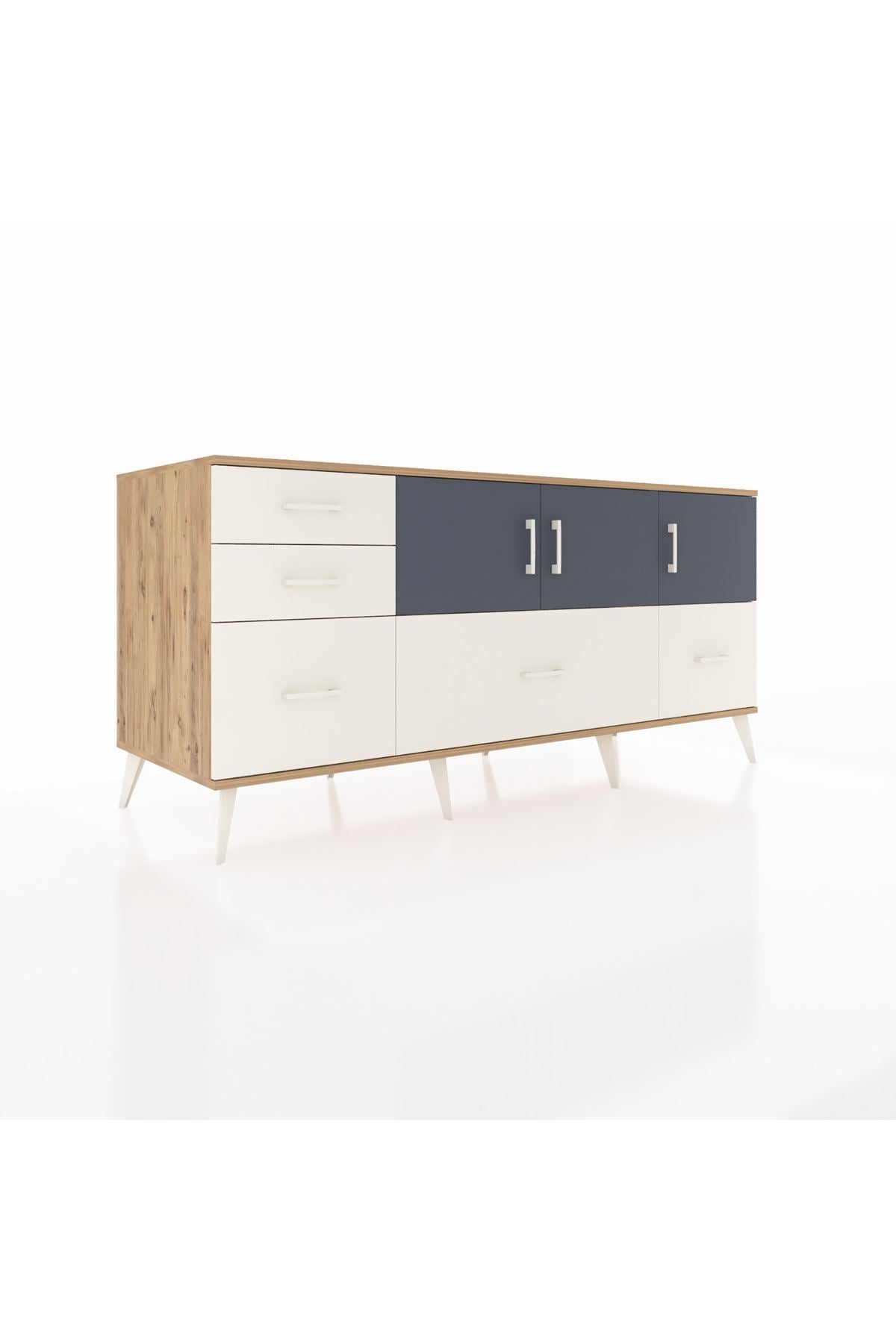 Kronos Konsol 2 Raflı 5 Çekmeceli 3 Kapaklı 176x59x83 - S610M030V25C