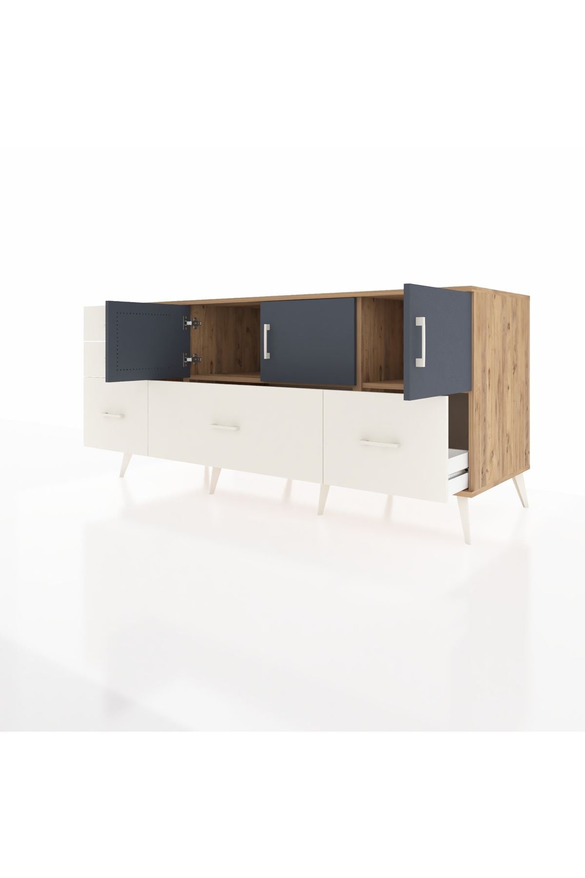 Kronos Konsol 2 Raflı 5 Çekmeceli 3 Kapaklı 176x59x83 - S610M030V25C