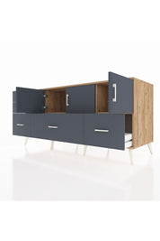 Kronos Konsol 2 Raflı 5 Çekmeceli 3 Kapaklı 176x59x83 - S610M030V26C