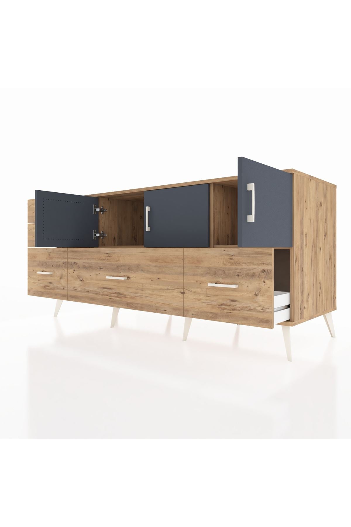Kronos Konsol 2 Raflı 5 Çekmeceli 3 Kapaklı 176x59x83 - S610M030V27C