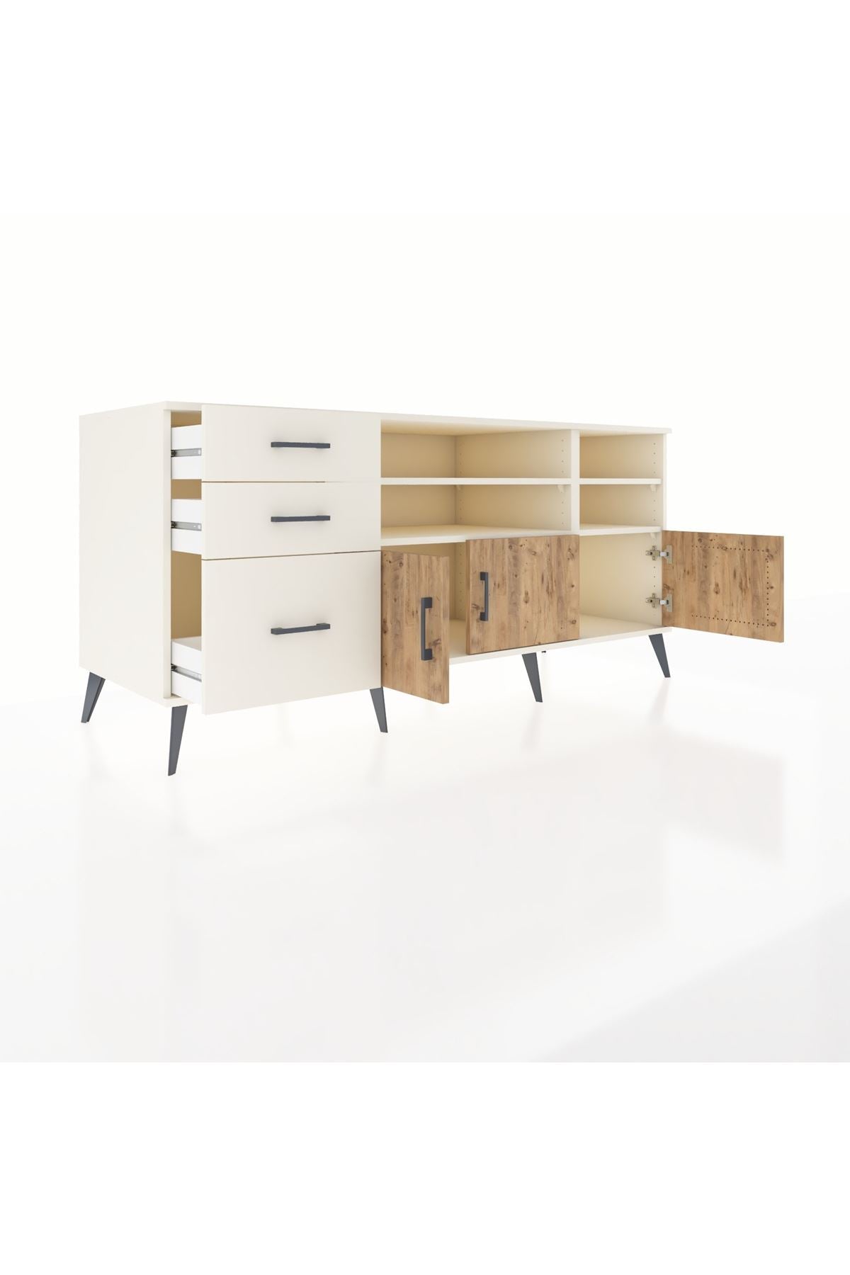 Kronos Konsol 4 Raflı 3 Çekmeceli 3 Kapaklı 176x59x83 - S610M031V01C