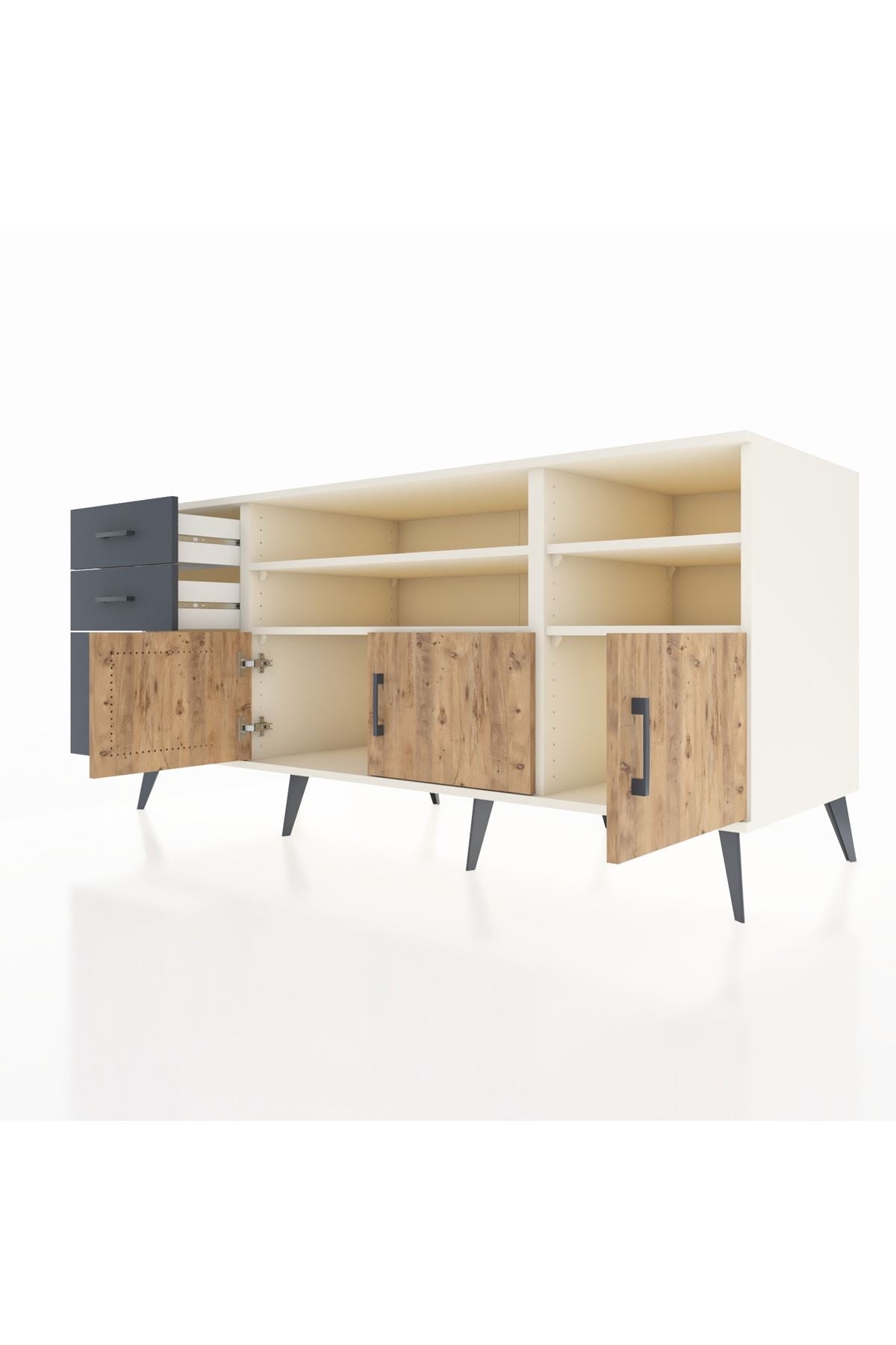 Kronos Konsol 4 Raflı 3 Çekmeceli 3 Kapaklı 176x59x83 - S610M031V02C