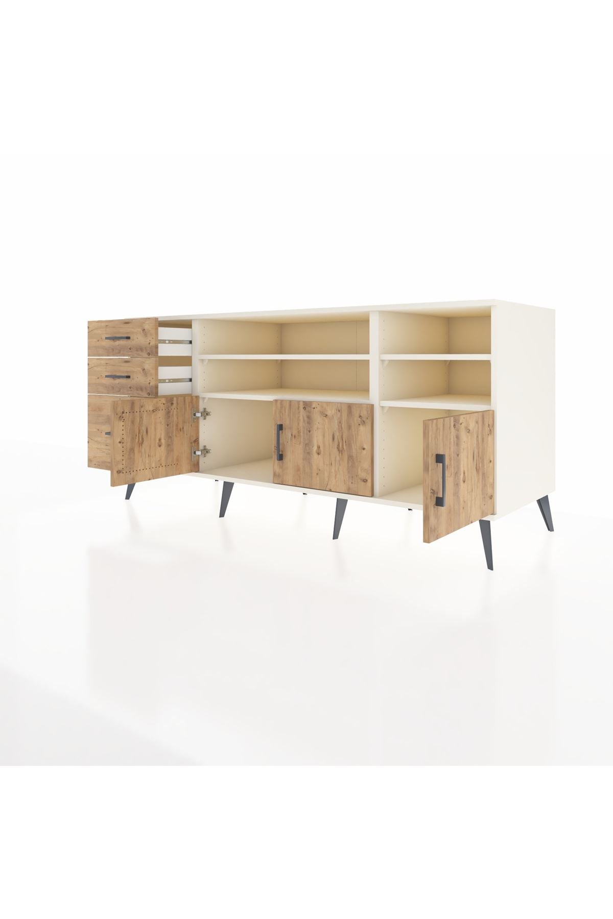 Kronos Konsol 4 Raflı 3 Çekmeceli 3 Kapaklı 176x59x83 - S610M031V03C