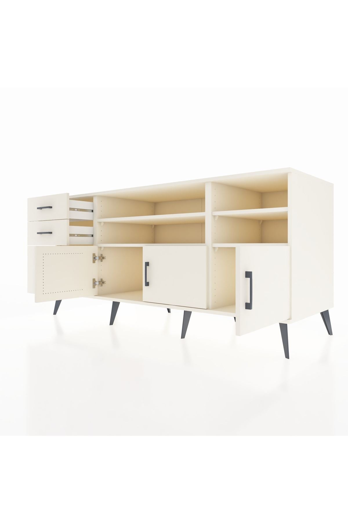 Kronos Konsol 4 Raflı 3 Çekmeceli 3 Kapaklı 176x59x83 - S610M031V04C