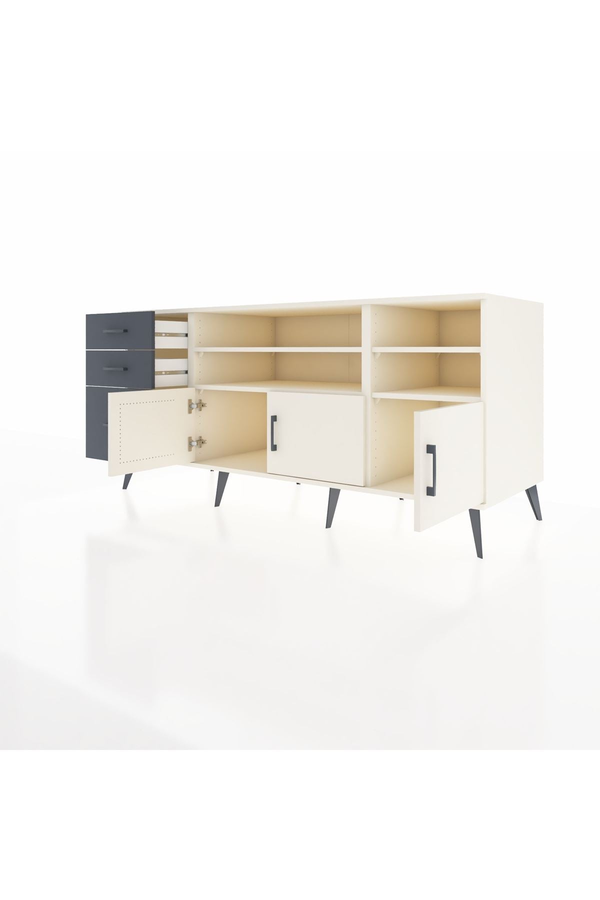 Kronos Konsol 4 Raflı 3 Çekmeceli 3 Kapaklı 176x59x83 - S610M031V05C