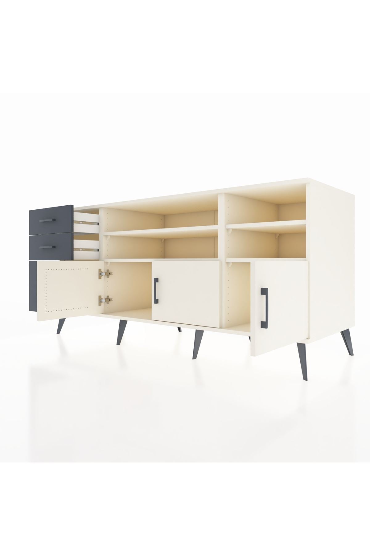 Kronos Konsol 4 Raflı 3 Çekmeceli 3 Kapaklı 176x59x83 - S610M031V05C