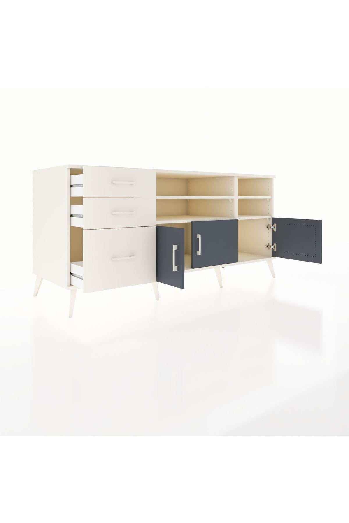 Kronos Konsol 4 Raflı 3 Çekmeceli 3 Kapaklı 176x59x83 - S610M031V07C