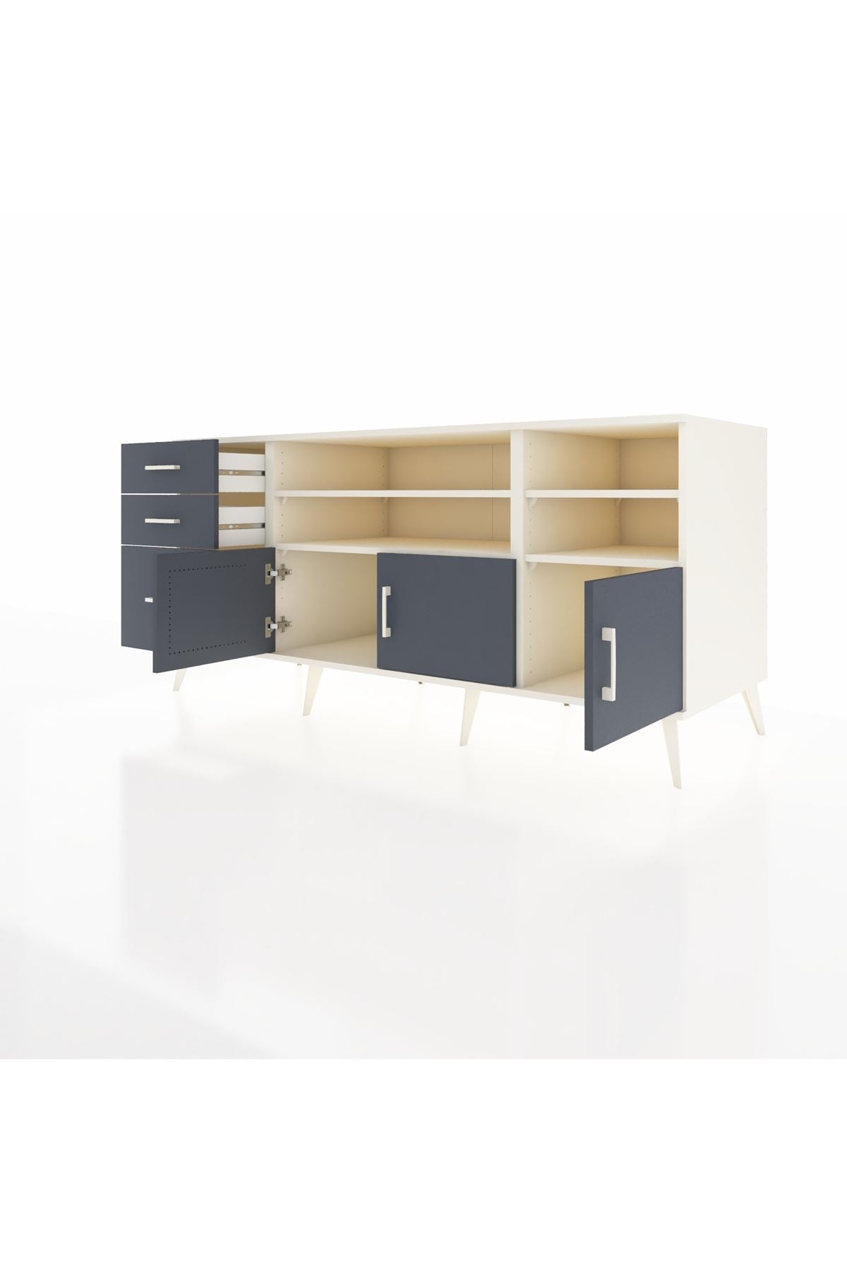 Kronos Konsol 4 Raflı 3 Çekmeceli 3 Kapaklı 176x59x83 - S610M031V08C