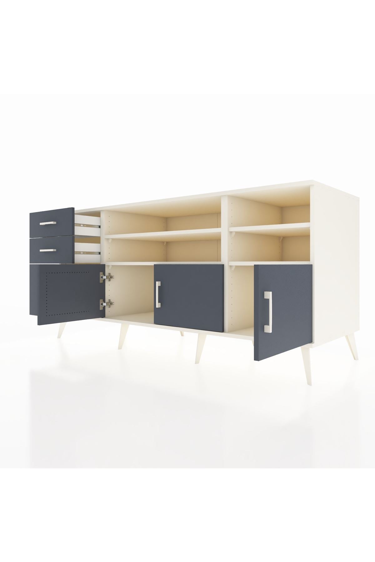 Kronos Konsol 4 Raflı 3 Çekmeceli 3 Kapaklı 176x59x83 - S610M031V08C