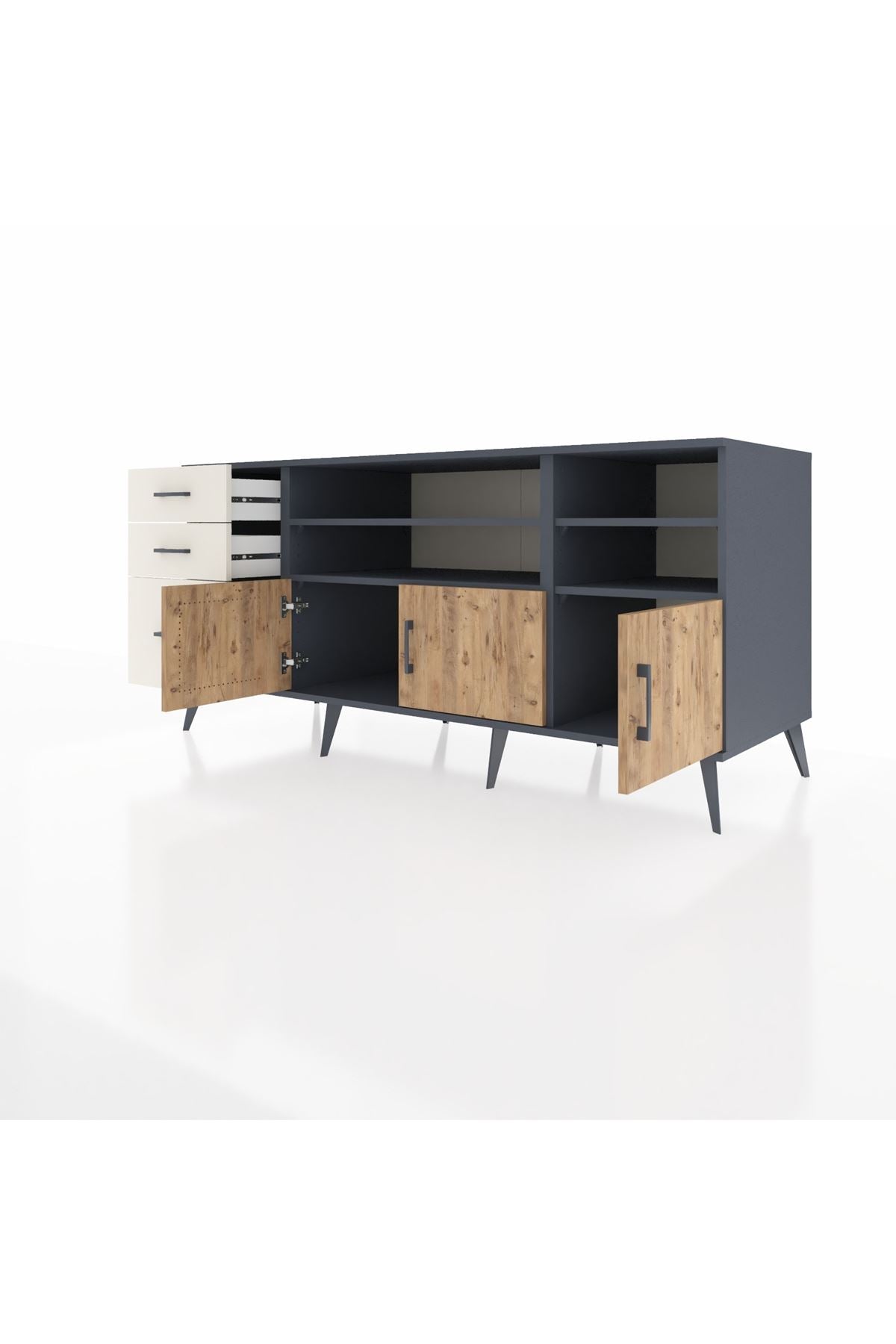 Kronos Konsol 4 Raflı 3 Çekmeceli 3 Kapaklı 176x59x83 - S610M031V10C
