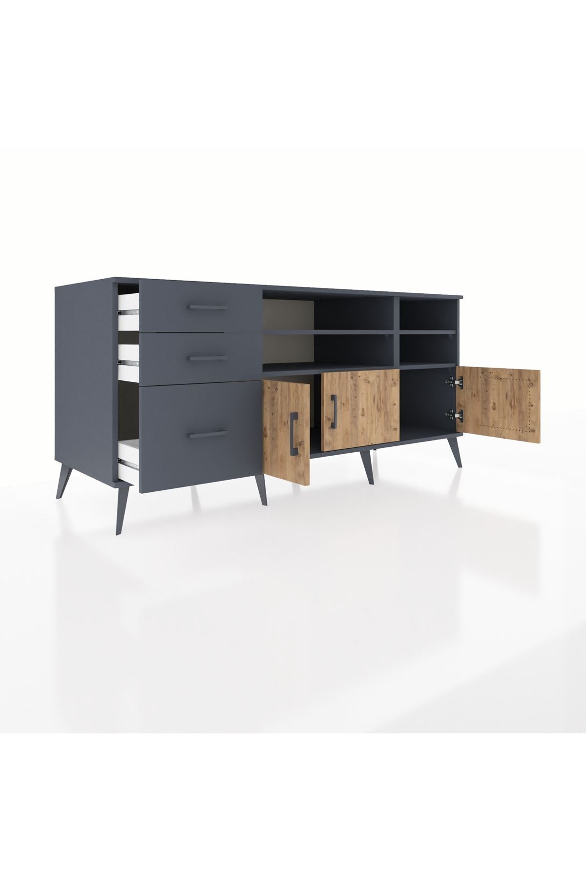 Kronos Konsol 4 Raflı 3 Çekmeceli 3 Kapaklı 176x59x83 - S610M031V11C