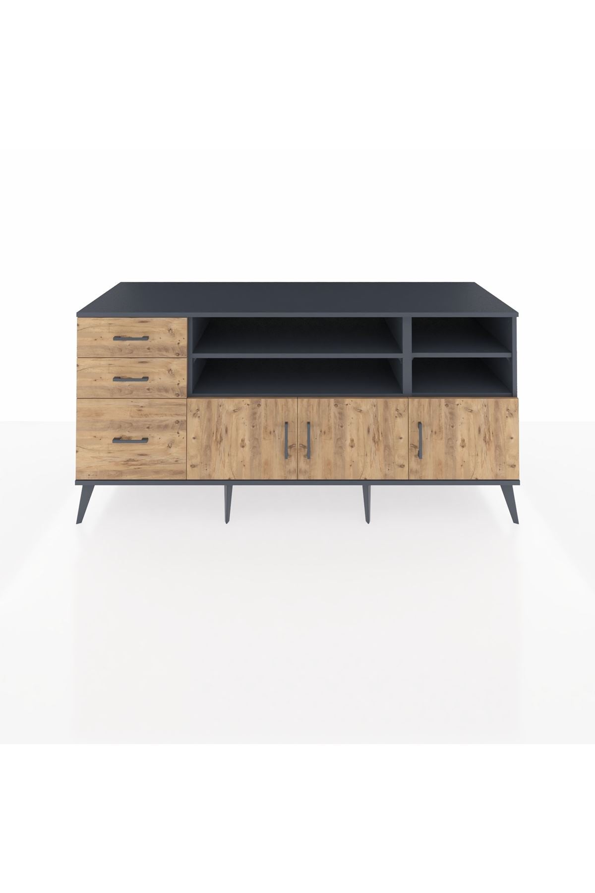 Kronos Konsol 4 Raflı 3 Çekmeceli 3 Kapaklı 176x59x83 - S610M031V12C