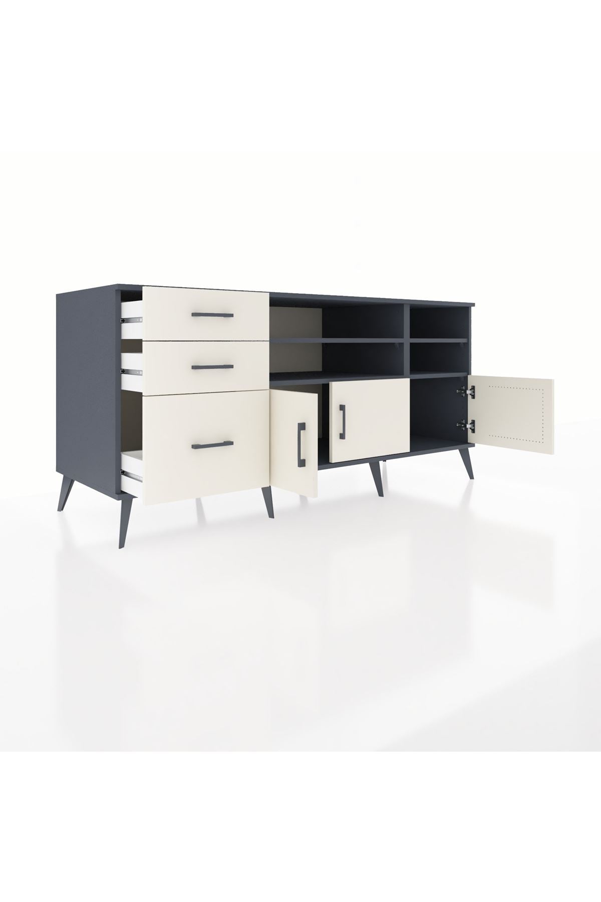 Kronos Konsol 4 Raflı 3 Çekmeceli 3 Kapaklı 176x59x83 - S610M031V13C
