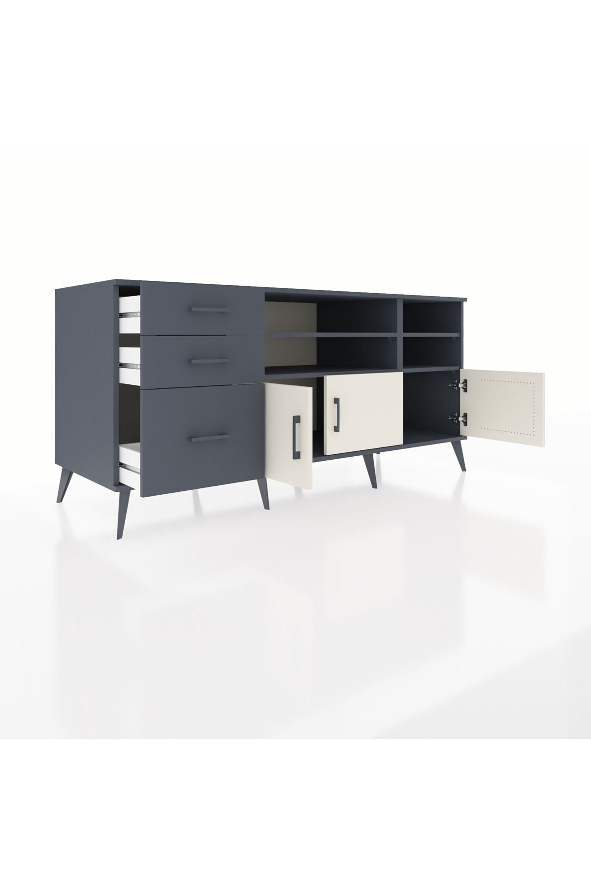 Kronos Konsol 4 Raflı 3 Çekmeceli 3 Kapaklı 176x59x83 - S610M031V14C