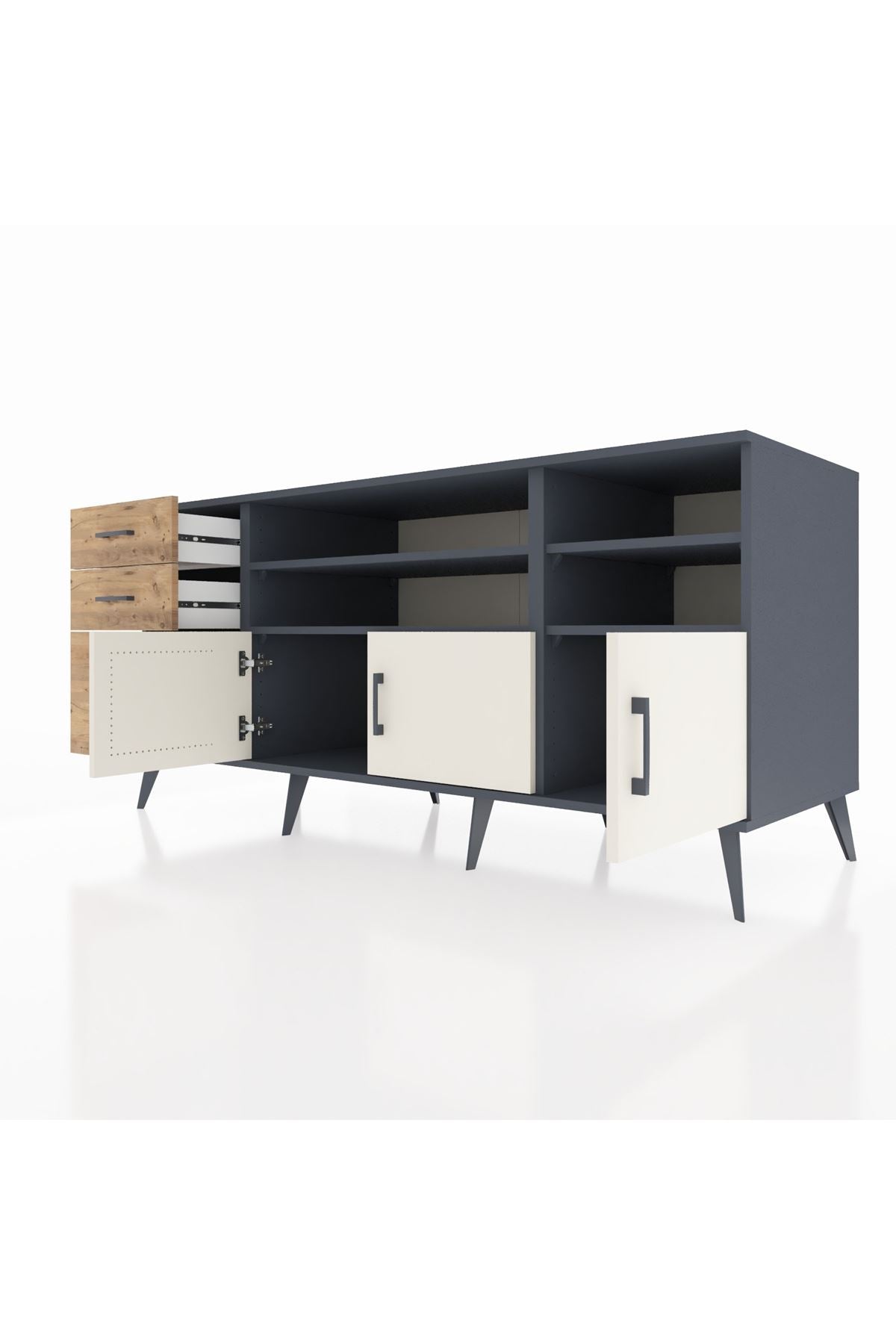 Kronos Konsol 4 Raflı 3 Çekmeceli 3 Kapaklı 176x59x83 - S610M031V15C